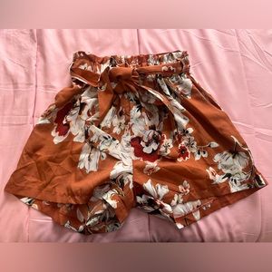 Brown Floral Beach Shorts *Never Worn*